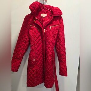 Michael Kors Red Quilted Puffer Jacket